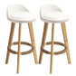 Modern Armless Backrest Counter Stool Rubber Wood kitchen Bar Stool with Cushion and Pedal White 2 Piece Set Clearhalo 'Bar Furniture' 'Bar Stools' 'bar_stools' 'furn' 'furn_bar_stools' 'Furniture' 'furniture_bar_stools' 'Kitchen & Dining Furniture' 4899897