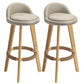Modern Armless Backrest Counter Stool Rubber Wood kitchen Bar Stool with Cushion and Pedal Beige 2 Piece Set Clearhalo 'Bar Furniture' 'Bar Stools' 'bar_stools' 'furn' 'furn_bar_stools' 'Furniture' 'furniture_bar_stools' 'Kitchen & Dining Furniture' 4899904