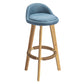 Modern Armless Backrest Counter Stool Rubber Wood kitchen Bar Stool with Cushion and Pedal Blue 1 Piece Clearhalo 'Bar Furniture' 'Bar Stools' 'bar_stools' 'furn' 'furn_bar_stools' 'Furniture' 'furniture_bar_stools' 'Kitchen & Dining Furniture' 4899911