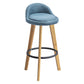 Modern Armless Backrest Counter Stool Rubber Wood kitchen Bar Stool with Cushion and Pedal Light Blue 1 Piece Clearhalo 'Bar Furniture' 'Bar Stools' 'bar_stools' 'furn' 'furn_bar_stools' 'Furniture' 'furniture_bar_stools' 'Kitchen & Dining Furniture' 4899914