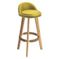 Modern Armless Backrest Counter Stool Rubber Wood kitchen Bar Stool with Cushion and Pedal Green 1 Piece Clearhalo 'Bar Furniture' 'Bar Stools' 'bar_stools' 'furn' 'furn_bar_stools' 'Furniture' 'furniture_bar_stools' 'Kitchen & Dining Furniture' 4899917