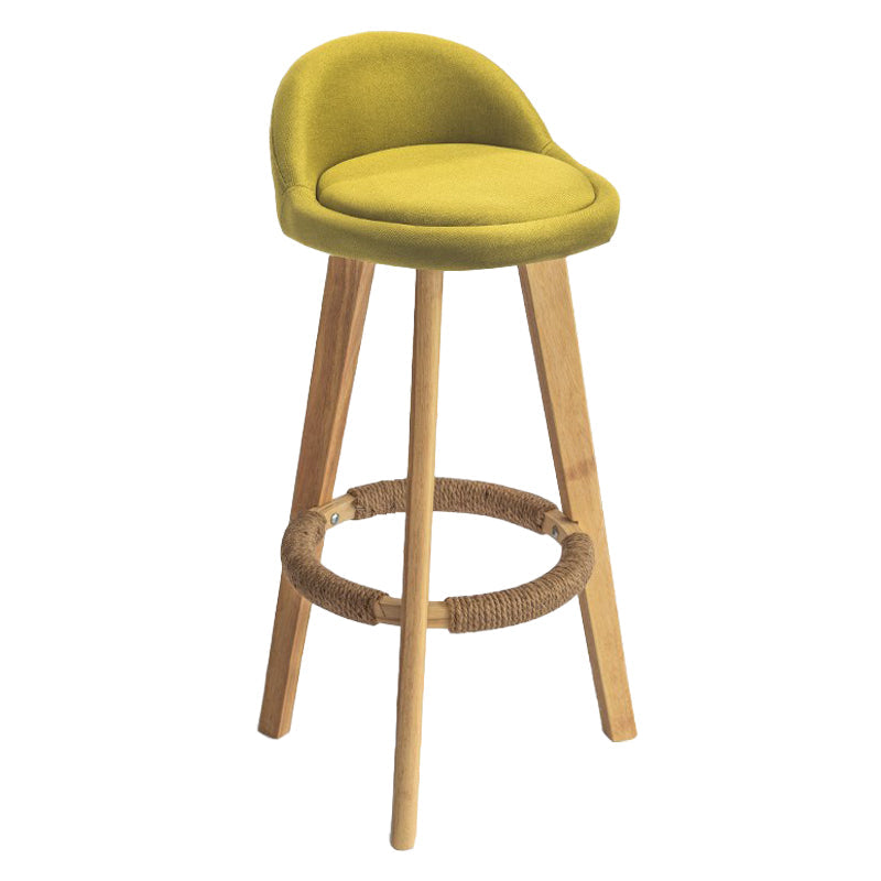 Modern Armless Backrest Counter Stool Rubber Wood kitchen Bar Stool with Cushion and Pedal Green 1 Piece Clearhalo 'Bar Furniture' 'Bar Stools' 'bar_stools' 'furn' 'furn_bar_stools' 'Furniture' 'furniture_bar_stools' 'Kitchen & Dining Furniture' 4899917