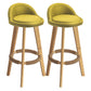 Modern Armless Backrest Counter Stool Rubber Wood kitchen Bar Stool with Cushion and Pedal Green 2 Piece Set Clearhalo 'Bar Furniture' 'Bar Stools' 'bar_stools' 'furn' 'furn_bar_stools' 'Furniture' 'furniture_bar_stools' 'Kitchen & Dining Furniture' 4899918