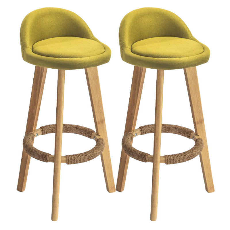 Modern Armless Backrest Counter Stool Rubber Wood kitchen Bar Stool with Cushion and Pedal Green 2 Piece Set Clearhalo 'Bar Furniture' 'Bar Stools' 'bar_stools' 'furn' 'furn_bar_stools' 'Furniture' 'furniture_bar_stools' 'Kitchen & Dining Furniture' 4899918