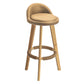 Modern Armless Backrest Counter Stool Rubber Wood kitchen Bar Stool with Cushion and Pedal Light Yellow 1 Piece Clearhalo 'Bar Furniture' 'Bar Stools' 'bar_stools' 'furn' 'furn_bar_stools' 'Furniture' 'furniture_bar_stools' 'Kitchen & Dining Furniture' 4899920