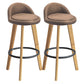 Modern Armless Backrest Counter Stool Rubber Wood kitchen Bar Stool with Cushion and Pedal Light Brown 2 Piece Set Clearhalo 'Bar Furniture' 'Bar Stools' 'bar_stools' 'furn' 'furn_bar_stools' 'Furniture' 'furniture_bar_stools' 'Kitchen & Dining Furniture' 4899924