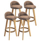 Modern Armless Backrest Counter Stool Rubber Wood kitchen Bar Stool with Cushion and Pedal Coffee 4 Piece Set Clearhalo 'Bar Furniture' 'Bar Stools' 'bar_stools' 'furn' 'furn_bar_stools' 'Furniture' 'furniture_bar_stools' 'Kitchen & Dining Furniture' 4899928