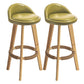Modern Armless Backrest Counter Stool Rubber Wood kitchen Bar Stool with Cushion and Pedal Fluorescent Green 2 Piece Set Clearhalo 'Bar Furniture' 'Bar Stools' 'bar_stools' 'furn' 'furn_bar_stools' 'Furniture' 'furniture_bar_stools' 'Kitchen & Dining Furniture' 4899930