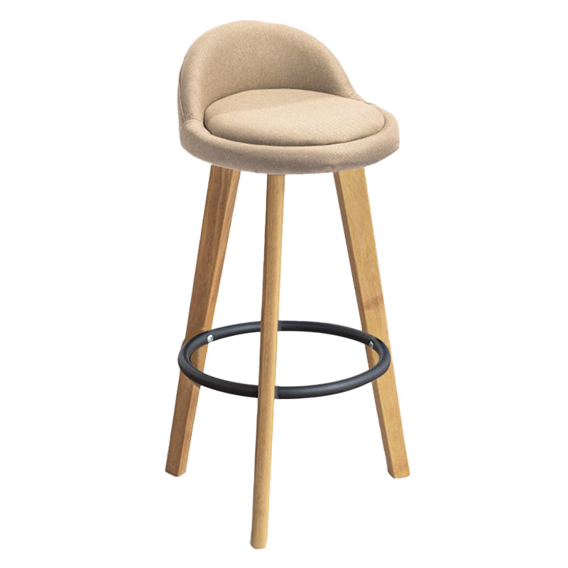 Modern Armless Backrest Counter Stool Rubber Wood kitchen Bar Stool with Cushion and Pedal Fluorescent Yellow 1 Piece Clearhalo 'Bar Furniture' 'Bar Stools' 'bar_stools' 'furn' 'furn_bar_stools' 'Furniture' 'furniture_bar_stools' 'Kitchen & Dining Furniture' 4899932