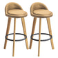 Modern Armless Backrest Counter Stool Rubber Wood kitchen Bar Stool with Cushion and Pedal Ginger 2 Piece Set Clearhalo 'Bar Furniture' 'Bar Stools' 'bar_stools' 'furn' 'furn_bar_stools' 'Furniture' 'furniture_bar_stools' 'Kitchen & Dining Furniture' 4899936