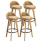 Modern Armless Backrest Counter Stool Rubber Wood kitchen Bar Stool with Cushion and Pedal Ginger 4 Piece Set Clearhalo 'Bar Furniture' 'Bar Stools' 'bar_stools' 'furn' 'furn_bar_stools' 'Furniture' 'furniture_bar_stools' 'Kitchen & Dining Furniture' 4899937