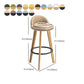 Modern Armless Backrest Counter Stool Rubber Wood kitchen Bar Stool with Cushion and Pedal Clearhalo 'Bar Furniture' 'Bar Stools' 'bar_stools' 'furn' 'furn_bar_stools' 'Furniture' 'furniture_bar_stools' 'Kitchen & Dining Furniture' 4899941