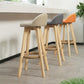 Scandinavian Rubberwood Upholstered Barstool Matte Finish Home Stool Clearhalo 'Bar Furniture' 'Bar Stools' 'bar_stools' 'furn' 'furn_bar_stools' 'Furniture' 'furniture_bar_stools' 'Kitchen & Dining Furniture' 4899942