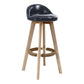 Scandinavian Rubberwood Upholstered Barstool Matte Finish Home Stool Black 1 Piece Clearhalo 'Bar Furniture' 'Bar Stools' 'bar_stools' 'furn' 'furn_bar_stools' 'Furniture' 'furniture_bar_stools' 'Kitchen & Dining Furniture' 4899943