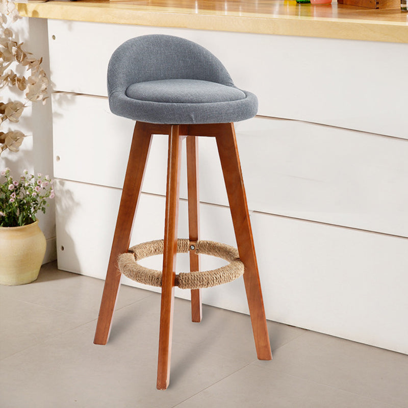 Scandinavian Rubberwood Upholstered Barstool Matte Finish Home Stool Clearhalo 'Bar Furniture' 'Bar Stools' 'bar_stools' 'furn' 'furn_bar_stools' 'Furniture' 'furniture_bar_stools' 'Kitchen & Dining Furniture' 4899946