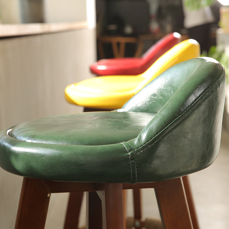 Scandinavian Rubberwood Upholstered Barstool Matte Finish Home Stool Clearhalo 'Bar Furniture' 'Bar Stools' 'bar_stools' 'furn' 'furn_bar_stools' 'Furniture' 'furniture_bar_stools' 'Kitchen & Dining Furniture' 4899957