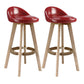 Scandinavian Rubberwood Upholstered Barstool Matte Finish Home Stool Red 2 Piece Set Clearhalo 'Bar Furniture' 'Bar Stools' 'bar_stools' 'furn' 'furn_bar_stools' 'Furniture' 'furniture_bar_stools' 'Kitchen & Dining Furniture' 4899960