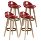 Scandinavian Rubberwood Upholstered Barstool Matte Finish Home Stool Red 4 Piece Set Clearhalo 'Bar Furniture' 'Bar Stools' 'bar_stools' 'furn' 'furn_bar_stools' 'Furniture' 'furniture_bar_stools' 'Kitchen & Dining Furniture' 4899961