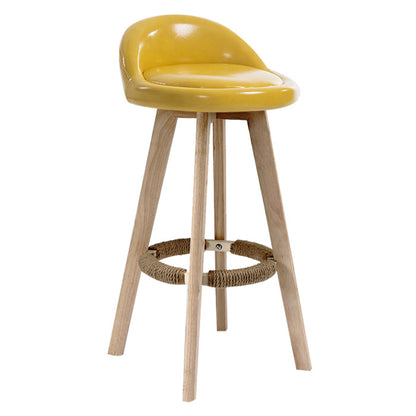 Scandinavian Rubberwood Upholstered Barstool Matte Finish Home Stool Yellow 1 Piece Clearhalo 'Bar Furniture' 'Bar Stools' 'bar_stools' 'furn' 'furn_bar_stools' 'Furniture' 'furniture_bar_stools' 'Kitchen & Dining Furniture' 4899965