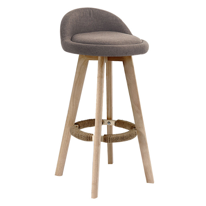 Scandinavian Rubberwood Upholstered Barstool Matte Finish Home Stool Brown 1 Piece Clearhalo 'Bar Furniture' 'Bar Stools' 'bar_stools' 'furn' 'furn_bar_stools' 'Furniture' 'furniture_bar_stools' 'Kitchen & Dining Furniture' 4899968