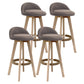 Scandinavian Rubberwood Upholstered Barstool Matte Finish Home Stool Brown 4 Piece Set Clearhalo 'Bar Furniture' 'Bar Stools' 'bar_stools' 'furn' 'furn_bar_stools' 'Furniture' 'furniture_bar_stools' 'Kitchen & Dining Furniture' 4899970