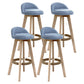 Scandinavian Rubberwood Upholstered Barstool Matte Finish Home Stool Blue 4 Piece Set Clearhalo 'Bar Furniture' 'Bar Stools' 'bar_stools' 'furn' 'furn_bar_stools' 'Furniture' 'furniture_bar_stools' 'Kitchen & Dining Furniture' 4899973