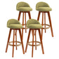 Scandinavian Rubberwood Upholstered Barstool Matte Finish Home Stool Green 4 Piece Set Clearhalo 'Bar Furniture' 'Bar Stools' 'bar_stools' 'furn' 'furn_bar_stools' 'Furniture' 'furniture_bar_stools' 'Kitchen & Dining Furniture' 4899976