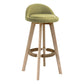 Scandinavian Rubberwood Upholstered Barstool Matte Finish Home Stool Light Green 1 Piece Clearhalo 'Bar Furniture' 'Bar Stools' 'bar_stools' 'furn' 'furn_bar_stools' 'Furniture' 'furniture_bar_stools' 'Kitchen & Dining Furniture' 4899977