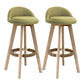 Scandinavian Rubberwood Upholstered Barstool Matte Finish Home Stool Light Green 2 Piece Set Clearhalo 'Bar Furniture' 'Bar Stools' 'bar_stools' 'furn' 'furn_bar_stools' 'Furniture' 'furniture_bar_stools' 'Kitchen & Dining Furniture' 4899978