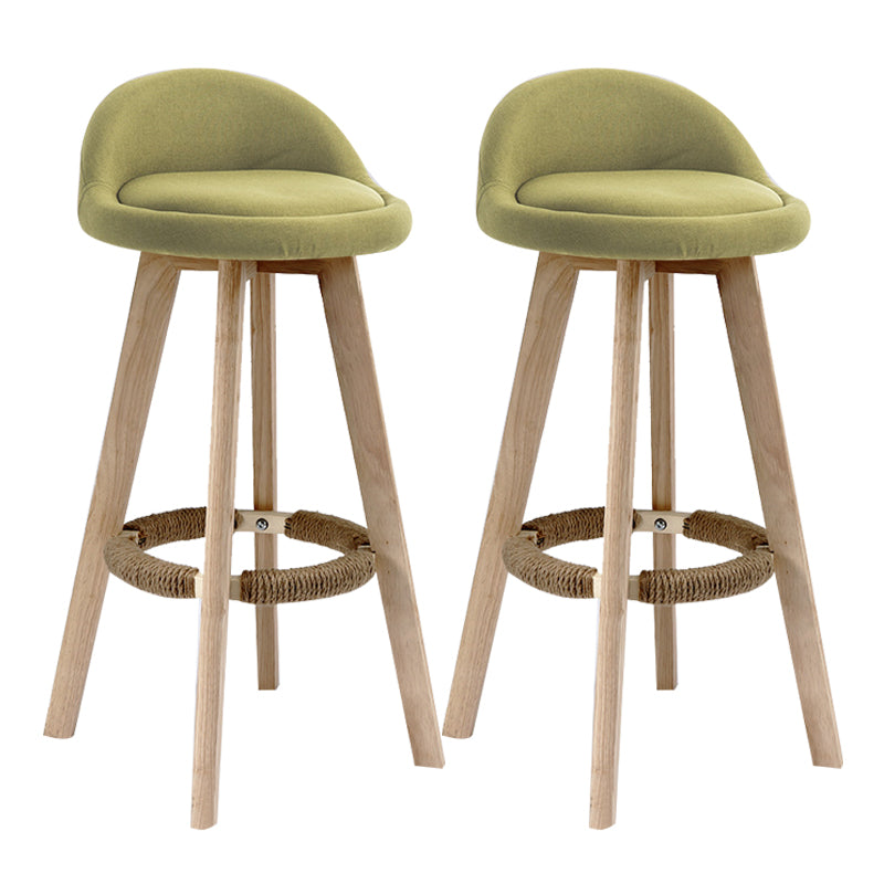 Scandinavian Rubberwood Upholstered Barstool Matte Finish Home Stool Light Green 2 Piece Set Clearhalo 'Bar Furniture' 'Bar Stools' 'bar_stools' 'furn' 'furn_bar_stools' 'Furniture' 'furniture_bar_stools' 'Kitchen & Dining Furniture' 4899978