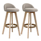 Scandinavian Rubberwood Upholstered Barstool Matte Finish Home Stool Khaki 2 Piece Set Clearhalo 'Bar Furniture' 'Bar Stools' 'bar_stools' 'furn' 'furn_bar_stools' 'Furniture' 'furniture_bar_stools' 'Kitchen & Dining Furniture' 4899981