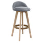 Scandinavian Rubberwood Upholstered Barstool Matte Finish Home Stool Smoke Gray 1 Piece Clearhalo 'Bar Furniture' 'Bar Stools' 'bar_stools' 'furn' 'furn_bar_stools' 'Furniture' 'furniture_bar_stools' 'Kitchen & Dining Furniture' 4899983