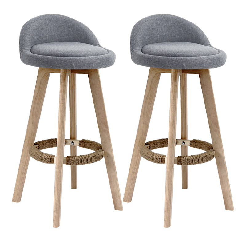 Scandinavian Rubberwood Upholstered Barstool Matte Finish Home Stool Smoke Gray 2 Piece Set Clearhalo 'Bar Furniture' 'Bar Stools' 'bar_stools' 'furn' 'furn_bar_stools' 'Furniture' 'furniture_bar_stools' 'Kitchen & Dining Furniture' 4899984