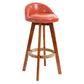 Scandinavian Rubberwood Upholstered Barstool Matte Finish Home Stool Orange 1 Piece Clearhalo 'Bar Furniture' 'Bar Stools' 'bar_stools' 'furn' 'furn_bar_stools' 'Furniture' 'furniture_bar_stools' 'Kitchen & Dining Furniture' 4899989