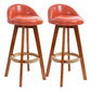 Scandinavian Rubberwood Upholstered Barstool Matte Finish Home Stool Orange 2 Piece Set Clearhalo 'Bar Furniture' 'Bar Stools' 'bar_stools' 'furn' 'furn_bar_stools' 'Furniture' 'furniture_bar_stools' 'Kitchen & Dining Furniture' 4899990