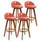 Scandinavian Rubberwood Upholstered Barstool Matte Finish Home Stool Orange 4 Piece Set Clearhalo 'Bar Furniture' 'Bar Stools' 'bar_stools' 'furn' 'furn_bar_stools' 'Furniture' 'furniture_bar_stools' 'Kitchen & Dining Furniture' 4899991