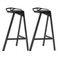 Modern Armless Backrest Counter Stool Iron Kitchen Bar Stool with Leather Cushion Black 2 Piece Set Counter Stool(26"H) Clearhalo 'Bar Furniture' 'Bar Stools' 'bar_stools' 'furn' 'furn_bar_stools' 'Furniture' 'furniture_bar_stools' 'Kitchen & Dining Furniture' 4899995
