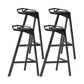 Modern Armless Backrest Counter Stool Iron Kitchen Bar Stool with Leather Cushion Black 4 Piece Set Counter Stool(26"H) Clearhalo 'Bar Furniture' 'Bar Stools' 'bar_stools' 'furn' 'furn_bar_stools' 'Furniture' 'furniture_bar_stools' 'Kitchen & Dining Furniture' 4899998