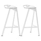 Modern Armless Backrest Counter Stool Iron Kitchen Bar Stool with Leather Cushion White 2 Piece Set Counter Stool(26"H) Clearhalo 'Bar Furniture' 'Bar Stools' 'bar_stools' 'furn' 'furn_bar_stools' 'Furniture' 'furniture_bar_stools' 'Kitchen & Dining Furniture' 4900002