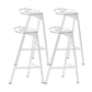 Modern Armless Backrest Counter Stool Iron Kitchen Bar Stool with Leather Cushion White 4 Piece Set Counter Stool(26"H) Clearhalo 'Bar Furniture' 'Bar Stools' 'bar_stools' 'furn' 'furn_bar_stools' 'Furniture' 'furniture_bar_stools' 'Kitchen & Dining Furniture' 4900003
