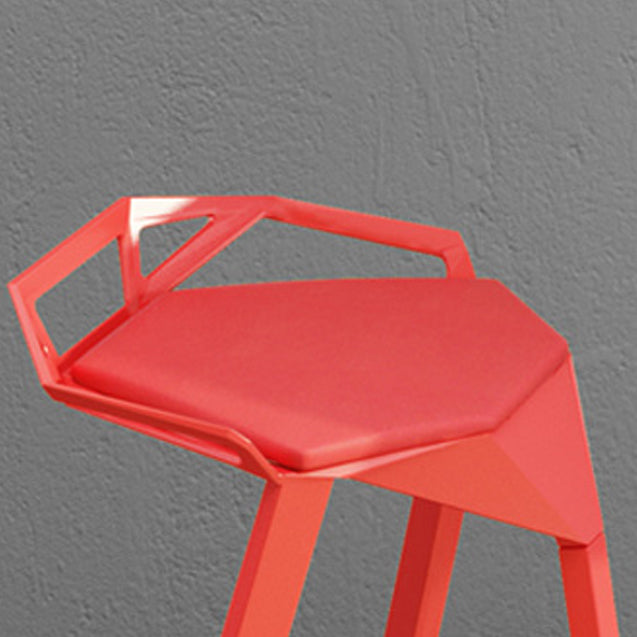 Modern Armless Backrest Counter Stool Iron Kitchen Bar Stool with Leather Cushion Clearhalo 'Bar Furniture' 'Bar Stools' 'bar_stools' 'furn' 'furn_bar_stools' 'Furniture' 'furniture_bar_stools' 'Kitchen & Dining Furniture' 4900004