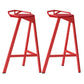 Modern Armless Backrest Counter Stool Iron Kitchen Bar Stool with Leather Cushion Red 2 Piece Set Counter Stool(26"H) Clearhalo 'Bar Furniture' 'Bar Stools' 'bar_stools' 'furn' 'furn_bar_stools' 'Furniture' 'furniture_bar_stools' 'Kitchen & Dining Furniture' 4900008