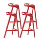 Modern Armless Backrest Counter Stool Iron Kitchen Bar Stool with Leather Cushion Red 4 Piece Set Counter Stool(26"H) Clearhalo 'Bar Furniture' 'Bar Stools' 'bar_stools' 'furn' 'furn_bar_stools' 'Furniture' 'furniture_bar_stools' 'Kitchen & Dining Furniture' 4900009
