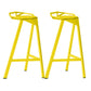 Modern Armless Backrest Counter Stool Iron Kitchen Bar Stool with Leather Cushion Yellow 2 Piece Set Counter Stool(26"H) Clearhalo 'Bar Furniture' 'Bar Stools' 'bar_stools' 'furn' 'furn_bar_stools' 'Furniture' 'furniture_bar_stools' 'Kitchen & Dining Furniture' 4900013