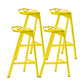 Modern Armless Backrest Counter Stool Iron Kitchen Bar Stool with Leather Cushion Yellow 4 Piece Set Counter Stool(26"H) Clearhalo 'Bar Furniture' 'Bar Stools' 'bar_stools' 'furn' 'furn_bar_stools' 'Furniture' 'furniture_bar_stools' 'Kitchen & Dining Furniture' 4900016