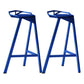 Modern Armless Backrest Counter Stool Iron Kitchen Bar Stool with Leather Cushion Blue 2 Piece Set Counter Stool(26"H) Clearhalo 'Bar Furniture' 'Bar Stools' 'bar_stools' 'furn' 'furn_bar_stools' 'Furniture' 'furniture_bar_stools' 'Kitchen & Dining Furniture' 4900019
