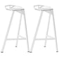 Modern Armless Backrest Counter Stool Iron Kitchen Bar Stool with Leather Cushion White 2 Piece Set Bar Stool(30"H) Clearhalo 'Bar Furniture' 'Bar Stools' 'bar_stools' 'furn' 'furn_bar_stools' 'Furniture' 'furniture_bar_stools' 'Kitchen & Dining Furniture' 4900025