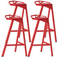 Modern Armless Backrest Counter Stool Iron Kitchen Bar Stool with Leather Cushion Red 4 Piece Set Bar Stool(30"H) Clearhalo 'Bar Furniture' 'Bar Stools' 'bar_stools' 'furn' 'furn_bar_stools' 'Furniture' 'furniture_bar_stools' 'Kitchen & Dining Furniture' 4900029