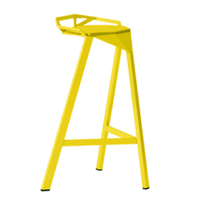 Modern Armless Backrest Counter Stool Iron Kitchen Bar Stool with Leather Cushion Yellow 1 Piece Bar Stool(30"H) Clearhalo 'Bar Furniture' 'Bar Stools' 'bar_stools' 'furn' 'furn_bar_stools' 'Furniture' 'furniture_bar_stools' 'Kitchen & Dining Furniture' 4900030