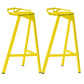 Modern Armless Backrest Counter Stool Iron Kitchen Bar Stool with Leather Cushion Yellow 2 Piece Set Bar Stool(30"H) Clearhalo 'Bar Furniture' 'Bar Stools' 'bar_stools' 'furn' 'furn_bar_stools' 'Furniture' 'furniture_bar_stools' 'Kitchen & Dining Furniture' 4900031